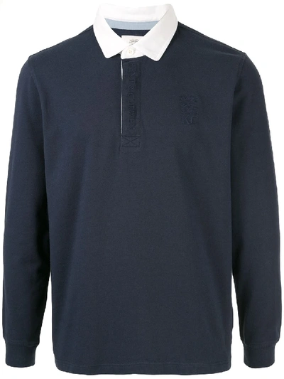 Shop Kent & Curwen Embroidered Logo Polo Shirt In Blue