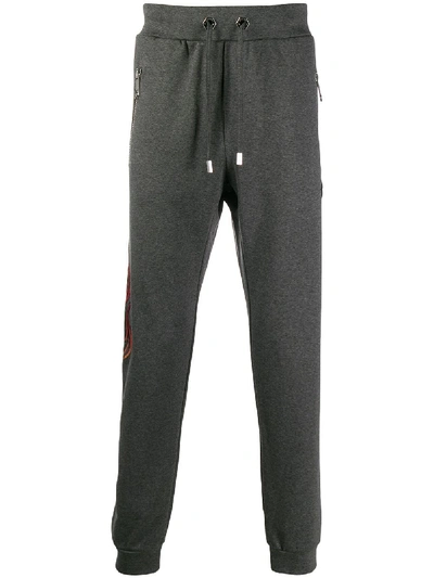 Shop Philipp Plein Flame Jogging Trousers In Grey