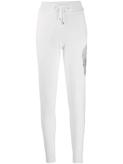 Shop Philipp Plein Skull Knit Joggers In White