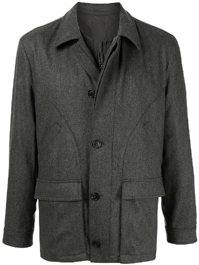 Shop Gieves & Hawkes Padded Zipped Jacket In Grey