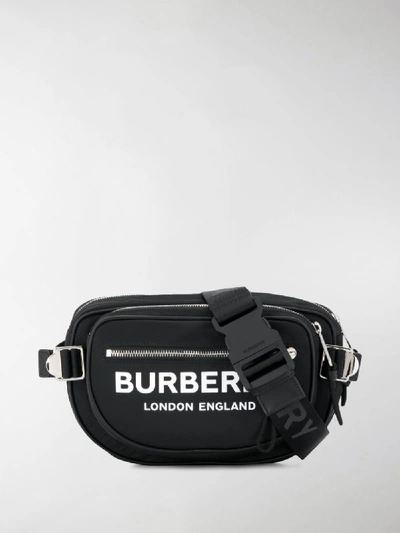 Shop Burberry Medium Logo Cannon Belt Bag In Black
