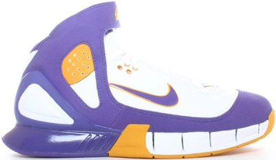 Horror metano Cumplido Pre-owned Nike Air Zoom Huarache 2k5 Lakers Home In White/varsity  Purple-canyon Gold | ModeSens