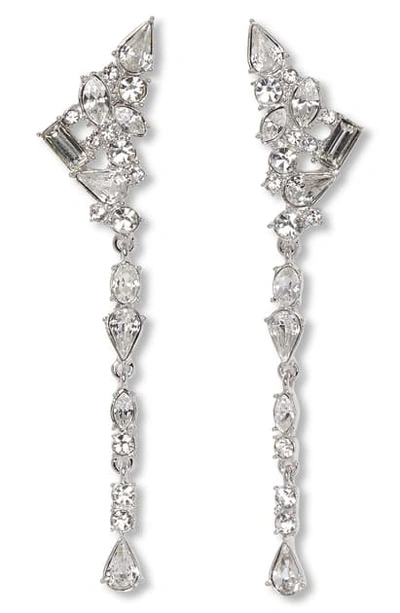 Shop Vince Camuto Linear Crystal Earrings In Silver