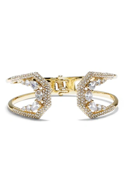 Shop Vince Camuto Pave Crystal Hinge Cuff In Gold