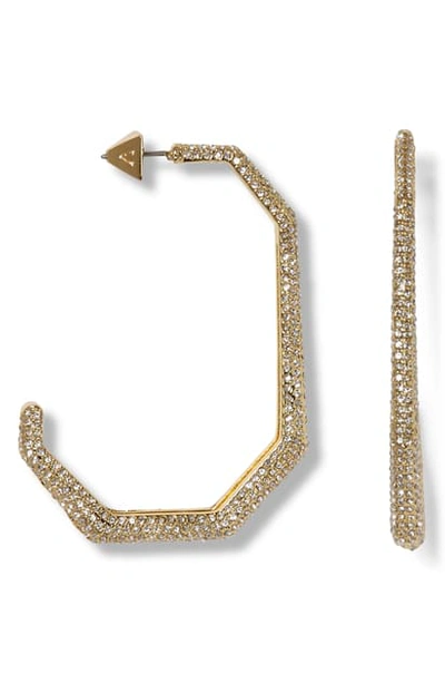 Shop Vince Camuto Large Elongated J-hoop Earrings In Gold
