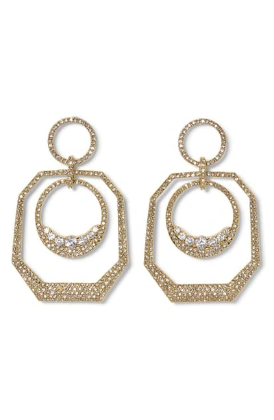 Shop Vince Camuto Pave Crystal Orbital Hoop Earrings In Gold
