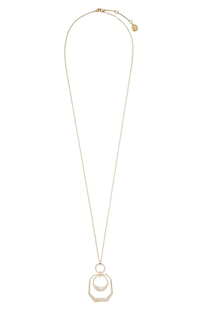 Shop Vince Camuto Long Orbital Pendant Necklace In Gold