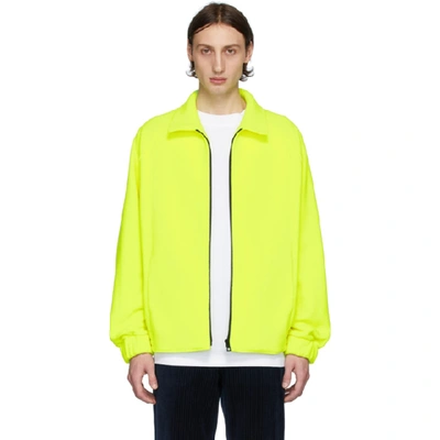 Shop Harris Wharf London Yellow Polaire Golf Jacket In 210 Ylwneon