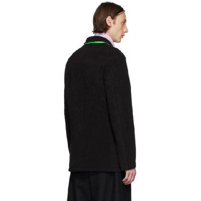 Shop Harris Wharf London Black And Green Polaire Dropped Shoulders Jacket In 610 Grnneon