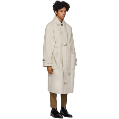 Shop Ami Alexandre Mattiussi Beige Belted Long Coat In 250 Beige
