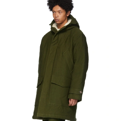 Shop Ami Alexandre Mattiussi Green Oversized Parka In 300 Vert