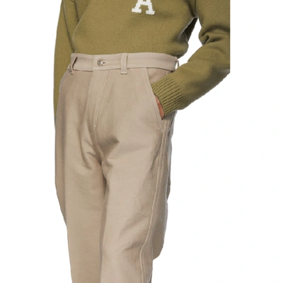 Shop Ami Alexandre Mattiussi Beige Wide Fit Trousers In 250 Beige