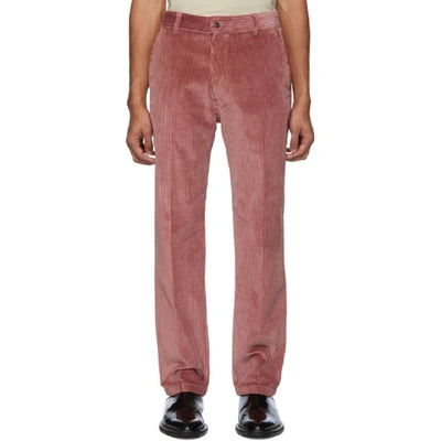 Shop Ami Alexandre Mattiussi Red Straight Fit Trousers In 650 Rose