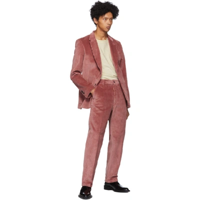 Shop Ami Alexandre Mattiussi Red Straight Fit Trousers In 650 Rose