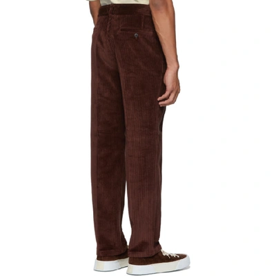 Shop Ami Alexandre Mattiussi Brown Straight Fit Trousers In 201 Cognac