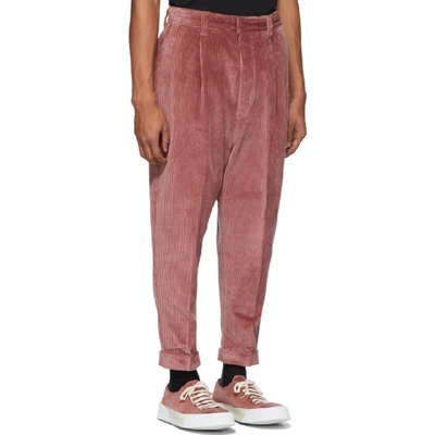 Shop Ami Alexandre Mattiussi Red Oversized Carrot Trousers In 650 Rose
