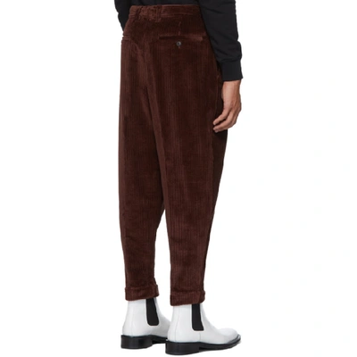 Shop Ami Alexandre Mattiussi Brown Oversized Carrot Trousers In 201 Cognac