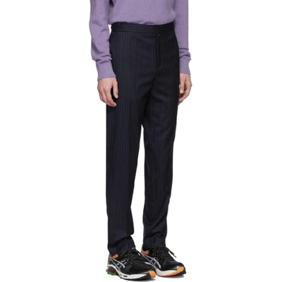 Shop Harmony Navy Striped Tennis Trousers In 097 Navy