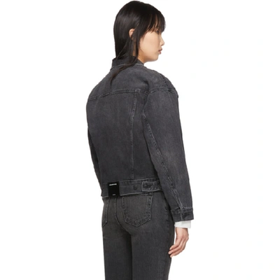 Shop Alexander Wang Black Denim Game Jacket In 015 Grey Ag