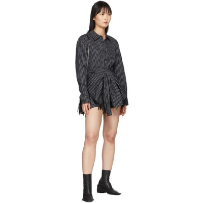 Shop Alexander Wang Black Denim Bite Shorts In 015 Grey Ag