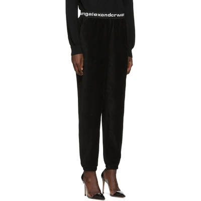 Shop Alexander Wang T Black Corduroy Stretch Logo Lounge Pants