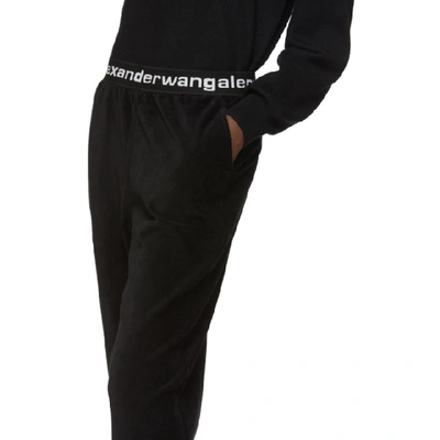 Shop Alexander Wang T Black Corduroy Stretch Logo Lounge Pants