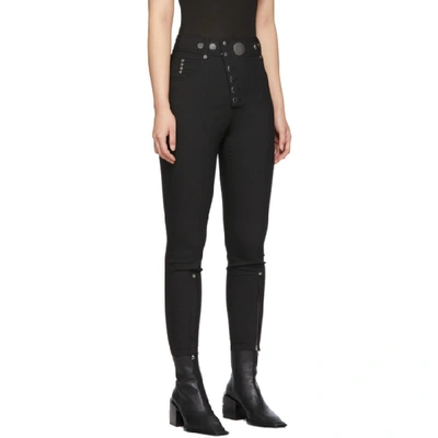 Shop Alexander Wang Black High-waisted Snap Front Trousers In 001 Black