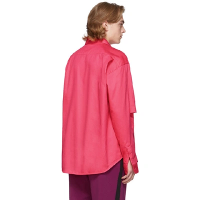 Shop Balenciaga Pink Double Sleeve Shirt In 6840lipsti