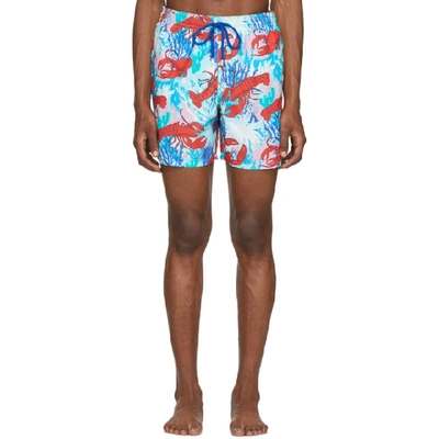 Shop Vilebrequin Blue Lobster Moorea Swim Shorts In 257 Rougeme