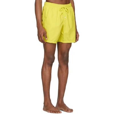 Shop Vilebrequin Yellow Solid Moorea Swim Shorts In 414 Ginger