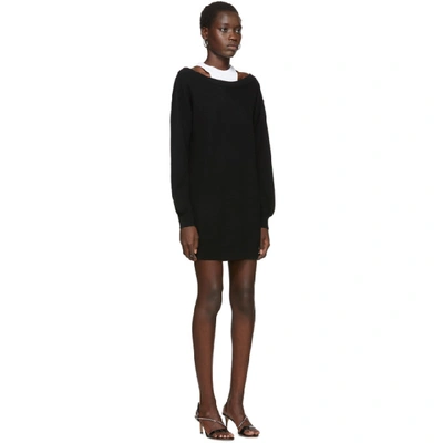 Shop Alexander Wang T Alexanderwang.t Black Bi-layer Dress In 951 Blk/wht