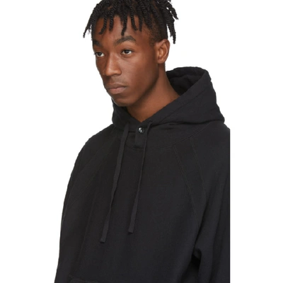 Shop Engineered Garments Black Cotton Fleece Raglan Hoodie In Nl015 Black