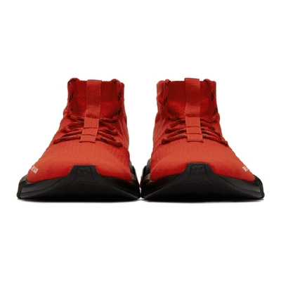 Shop Balenciaga Red & Black Speed Lace-up Sneakers