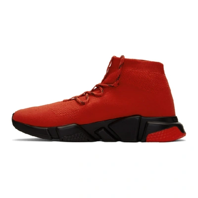 Shop Balenciaga Red & Black Speed Lace-up Sneakers