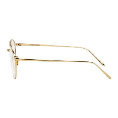 Shop Linda Farrow Luxe Gold Caine C8 Glasses In Yellowgold