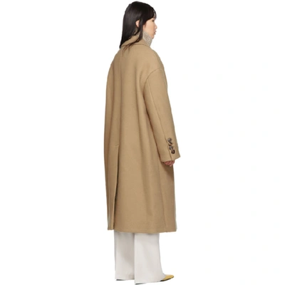 Shop Ami Alexandre Mattiussi Tan Wool Oversized Coat In 280 Camel