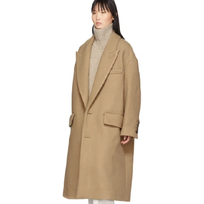 Shop Ami Alexandre Mattiussi Tan Wool Oversized Coat In 280 Camel