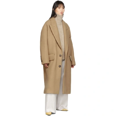 Shop Ami Alexandre Mattiussi Tan Wool Oversized Coat In 280 Camel