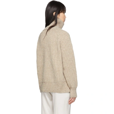 Shop Ami Alexandre Mattiussi Beige Bulky Wool Sweater In 250 Beige