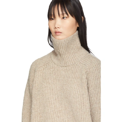 Shop Ami Alexandre Mattiussi Beige Bulky Wool Sweater In 250 Beige