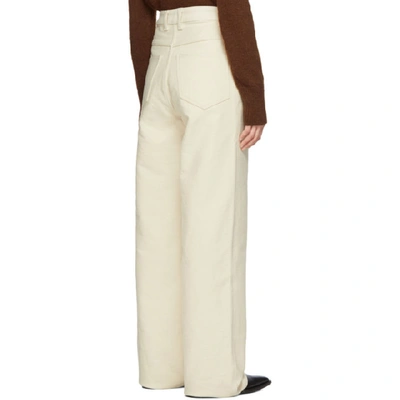 Shop Ami Alexandre Mattiussi Off-white Large Leg Fit Trousers In 150 Ecru