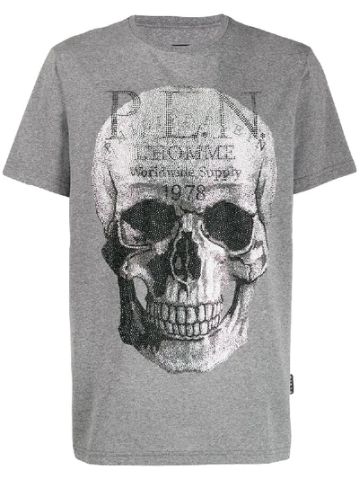 Shop Philipp Plein Skull T-shirt In Grey
