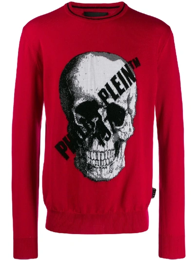 Shop Philipp Plein Skull Print Pullover In Red