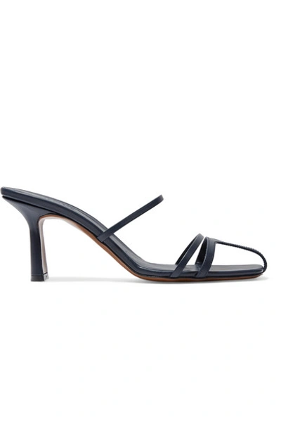 Shop Neous Veki Leather Sandals In Navy