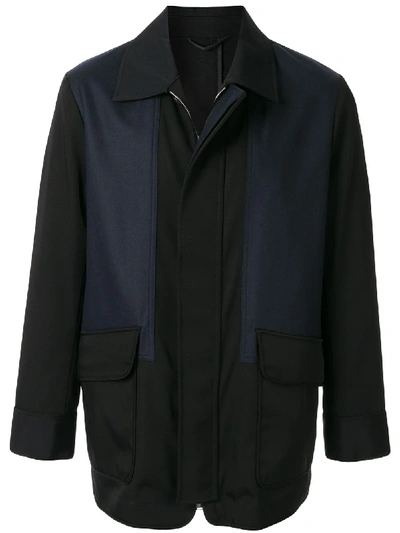 Shop Cerruti 1881 Colour-block Lightweight Jacket In Black