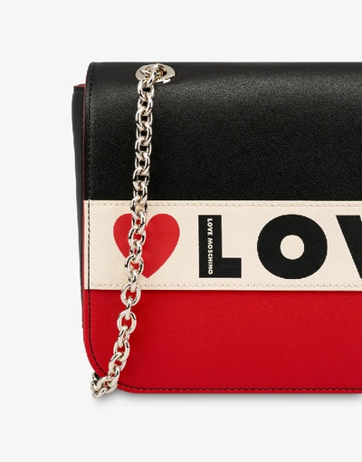 Shop Love Moschino Shoulder Bag Love In Black