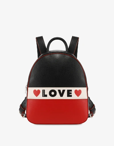 Shop Love Moschino Tricolor Backpack Love In Black