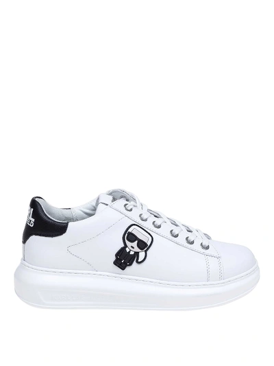 Shop Karl Lagerfeld Karl Patch Leather Sneakers In White