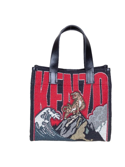 Shop Kenzo Jungle Tiger Mountain Small Tote Bag In Black