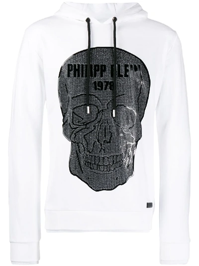 Shop Philipp Plein Skull Hoodie In White